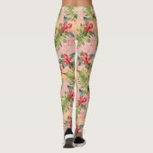 熱帯パイナップルフルーツストライプフローラ模様 レギンス (裏面)