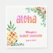 熱帯パイナップルフローラアロハベビーシャワー スタンダードランチョンナプキン (正面)