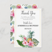 熱帯パイナップルフローラ婚約パーティ サンキューカード (正面/裏面)