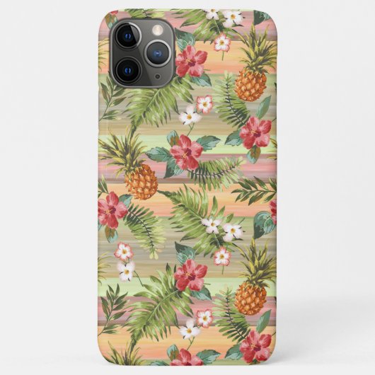 熱帯パイナップルフローラ水彩アートパターン Case-Mate iPhoneケース (裏面)