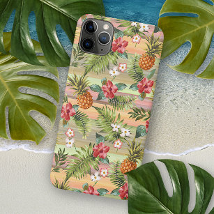 熱帯パイナップルフローラ水彩アートパターン iPhone 11Pro MAXケース