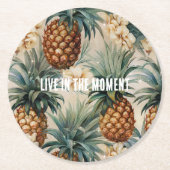 熱帯パイナップルフローラ ラウンドペーパーコースター (正面)