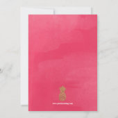 熱帯パイナップルブライダルシャワー招待，ルアウ（ハワイ式宴会） 招待状 (裏面)