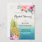 熱帯パイナップルブライダルシャワー招待 招待状 (正面)