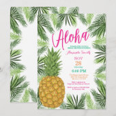熱帯パイナップルブライダルシャワー招待 招待状 (正面/裏面)