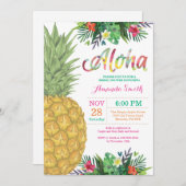 熱帯パイナップルブライダルシャワー招待 招待状 (正面/裏面)