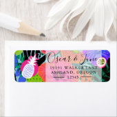 熱帯パイナップルブライト花差出人住所 ラベル (インサイチュ)