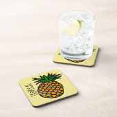 熱帯パイナップルプラスチックのコースター（コルクバック付） コースター (右側)