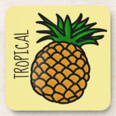 熱帯パイナップルプラスチックのコースター（コルクバック付） コースター (正面)