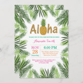 熱帯パイナップルベビーシャワーの招待状 招待状 (正面/裏面)