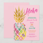 熱帯パイナップルベビーシャワー招待状 招待状 (正面/裏面)