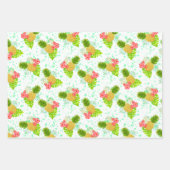 熱帯パイナップルホワイトラッピング紙 ラッピングペーパーシート (正面2)