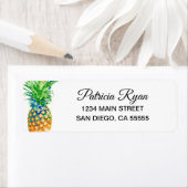 熱帯パイナップルホワイト差出人住所 ラベル (インサイチュ)