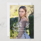 熱帯パイナップルモダンフォトスイート16パーティー 招待状 (正面)