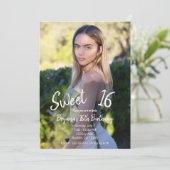 熱帯パイナップルモダンフォトスイート16パーティー 招待状 (スタンド正面)