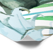 熱帯パイナップルモダン自然の緑かわいい ポスター (角)