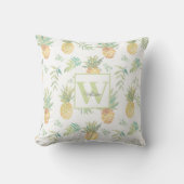 熱帯パイナップルモノグラム名 クッション (正面)