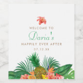 熱帯パイナップルワインラベル ワインラベル (シングルラベル)