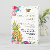 熱帯パイナップル卒業のパーティの招待状 招待状 (スタンド正面)
