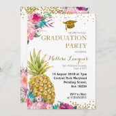 熱帯パイナップル卒業のパーティの招待状 招待状 (正面/裏面)