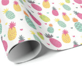 熱帯パイナップル夏の果実のパターン ラッピングペーパー (ロールコーナー)