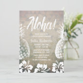 熱帯パイナップル幾何学ビーチブライダルシャワー 招待状 (スタンド正面)