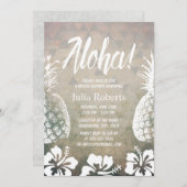 熱帯パイナップル幾何学ビーチブライダルシャワー 招待状 (正面/裏面)