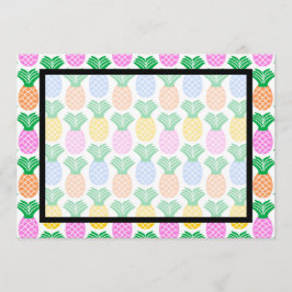 熱帯パイナップル招待状 空白の 招待状