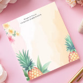 熱帯パイナップル水パーソナライズされた色 ノートパッド