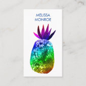 熱帯パイナップル水彩虹ビジネス 名刺 (正面)