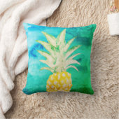 熱帯パイナップル水絵画色の枕 クッション (ブランケット)