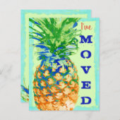 熱帯パイナップル私は新しい住所移動を動かしました 案内ポストカード (正面/裏面)