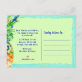 熱帯パイナップル私は新しい住所移動を動かしました 案内ポストカード (裏面)