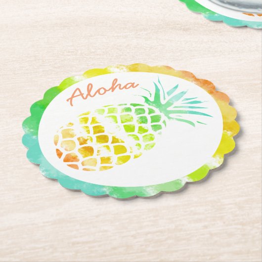 熱帯パイナップル紙コースター ペーパーコースター (アングル)