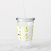 熱帯パイナップル紙吹雪パターン名 アクリルタンブラー (左)