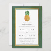 熱帯パイナップル結婚のリハーサルディナー 招待状 (正面)