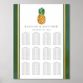 熱帯パイナップル結婚の座席表 箔ポスター (正面)