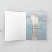 熱帯パイナップル結婚の緑の感謝してい写真。 サンキューカード (内部)