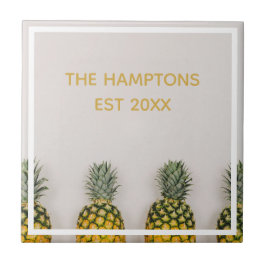 熱帯パイナップル結婚記念日 タイル