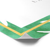 熱帯パイナップル結婚金ゴールドの歓迎サイン ポスター (角)