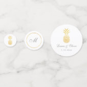 熱帯パイナップル結婚金ゴールド コンフェッティ (正面)