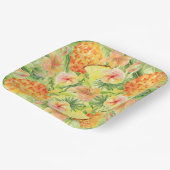 熱帯パイナップル花が緑 ペーパープレート (傾斜あり)