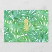 熱帯パイナップル金ゴールドシーティングカード エンクロージャーカード (裏面)