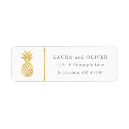 熱帯パイナップル金ゴールド差出人住所ラベル ラベル
