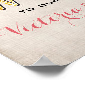 熱帯パイナップル金ゴールド結婚グリッター徴候 ポスター (角)