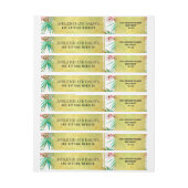 熱帯パイナップル&ハイビスカスの目的地の結婚式 ラップアラウンドラベル (シート)