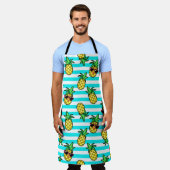 熱帯パイナップル：レトロサングラスパターン。 エプロン (着用した状態)