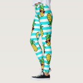熱帯パイナップル：レトロサングラスパターン。 レギンス (左)