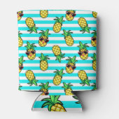 熱帯パイナップル:レトロサングラスパターン。 缶クーラー (裏面)