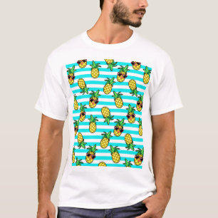 熱帯パイナップル:レトロサングラスパターン。 Tシャツ